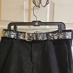 Unbranded Black & White Skeleton/Skull/Guitar Belt